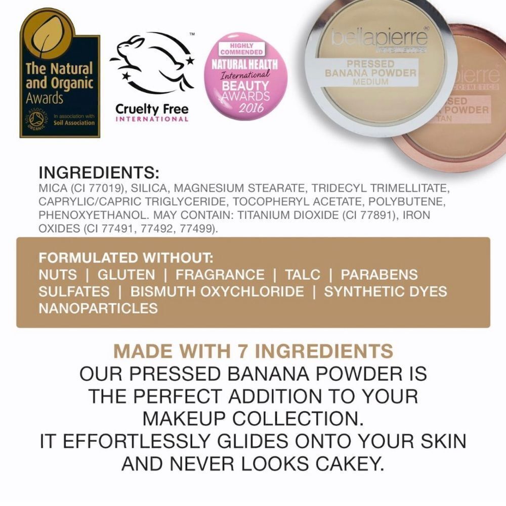 Bellapierre Cosmetics Pressed Banana Setting Powder LIGHT, Full Size, New - Picture 6 of 6